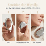 Handheld Makeup Mirror with Hair Eraser — 2-in-1 Reusable Depilation Tool