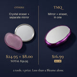 Handheld Makeup Mirror with Hair Eraser — 2-in-1 Reusable Depilation Tool