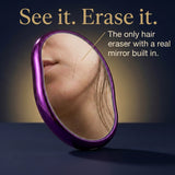 Handheld Makeup Mirror with Hair Eraser — 2-in-1 Reusable Depilation Tool
