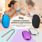 Handheld Makeup Mirror with Hair Eraser — 2-in-1 Reusable Depilation Tool